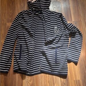 Ralph Lauren Black and Cream Striped Sweater
